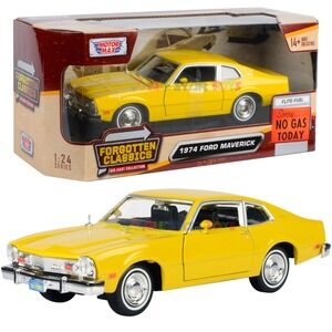 1974 FORD MAVERICK YELLOW 1/24 DIECAST MODEL CAR BY MOTORMAX